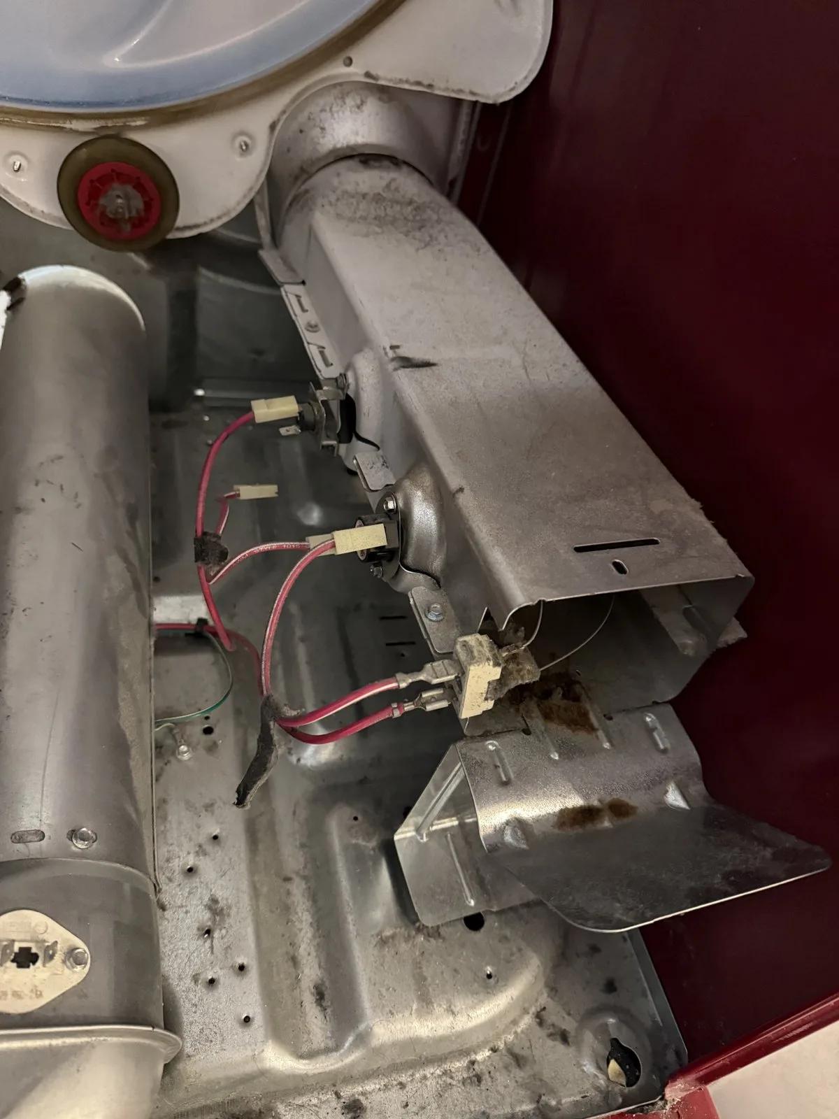 Gas dryer burner assembly repair